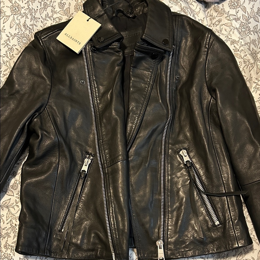 All Saints Black Leather Jacket